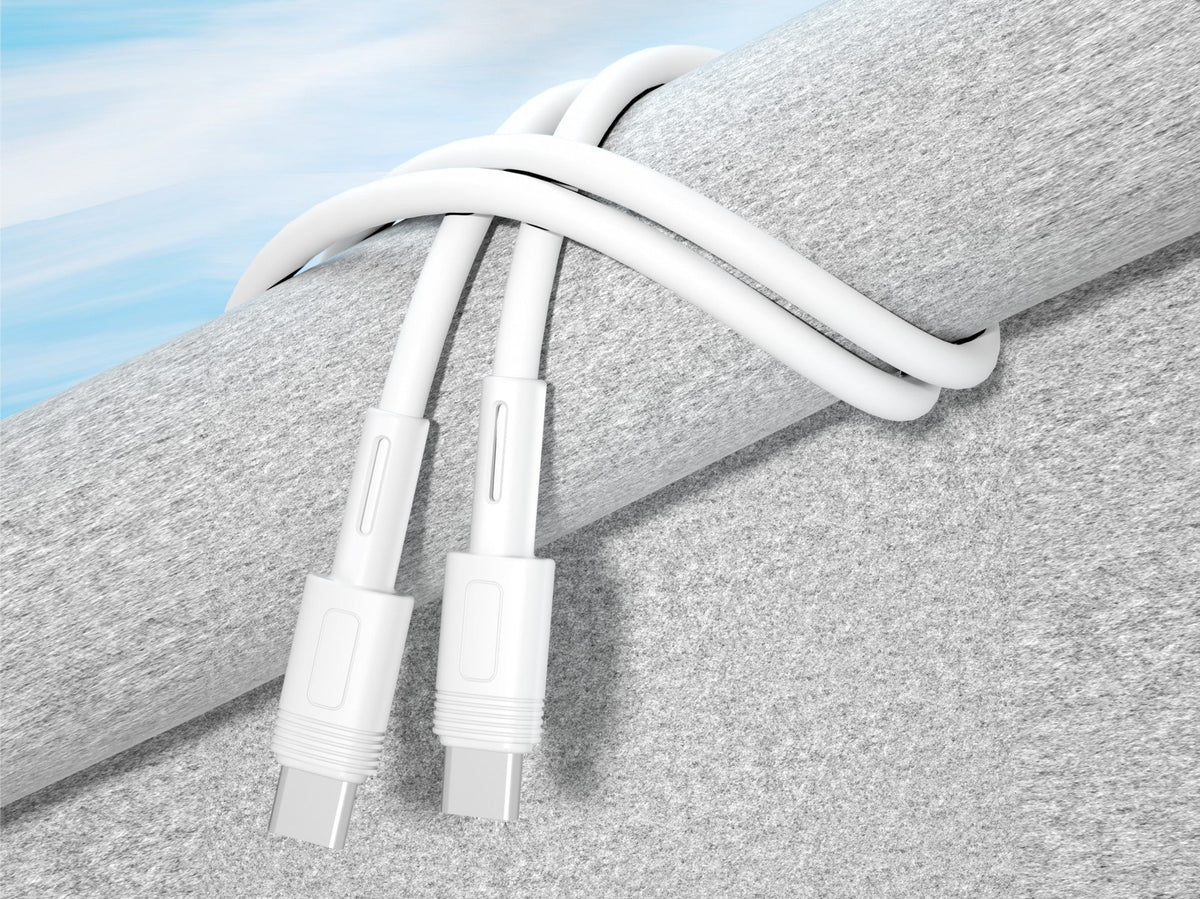Techancy Cabo Pd De Carregamento Rápido Branco De 1,5 M TB1772, Usb C Para Porta Usb C 60w/20v-3a