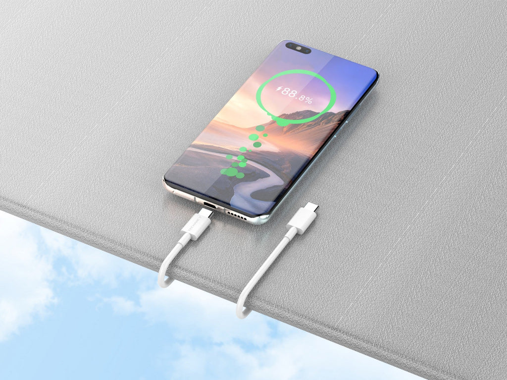 Techancy Cabo De Carregamento Rápido Usb-C Para Usb-C TB1724, 1 M Branco, Suporta Carregamento Rápido Pd De 60 W E Dados