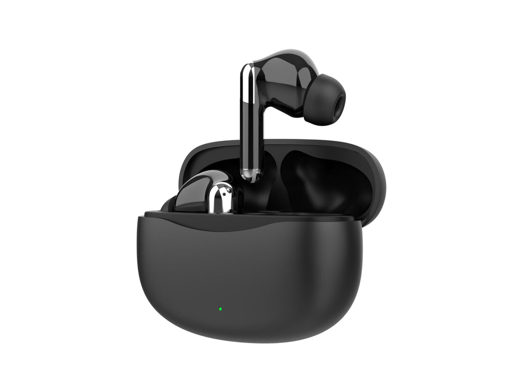 Techancy Auricular TWS KP2712 Sem Fios 5.4 Auricular Bluetooth Porta Type C Distancia de 15m 4h de Conversa Musica Estojo de Carga 300mAh Preto