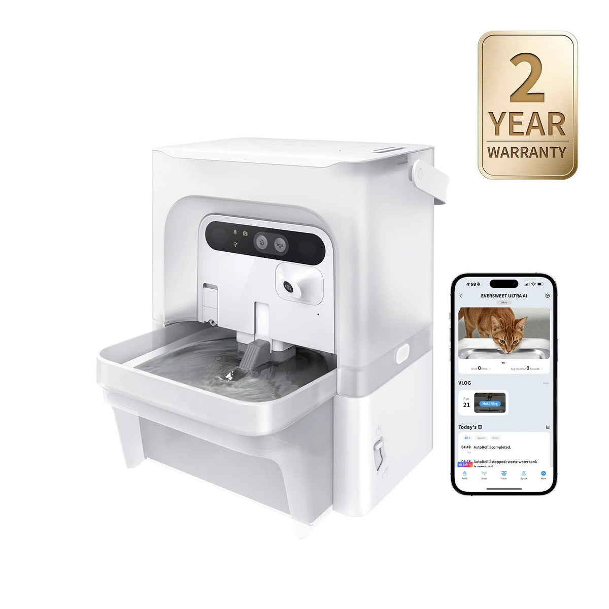 PRE-SALE：EverSweet Ultra with Camera Pet Water Fountain