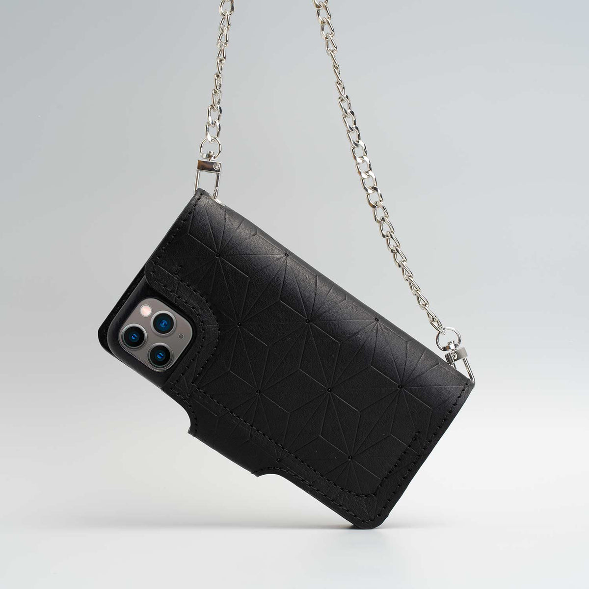 Leather Crossbody Case for iPhone 11 Pro Max - Geometric Flower