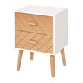 Table de chevet Chiffonnier Commode Meuble de Rangement avec 2 tiroirs Scandinave 40L x 30l x 56H cm en Bois