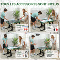 Table Multi-Jeux 6-en-1, Baby-Foot, Billard, Ping-Pong, Hockey, Jeu d'Anneaux, 118x104x71cm, Multicolore