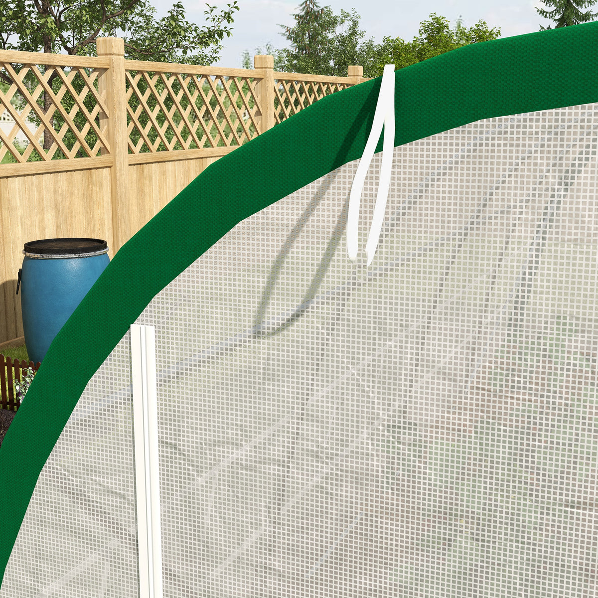 Serre de Jardin Tunnel 18 m² dim. 6L x 3l x 2H m - 8 fenêtres, Porte zippée Enroulable, Acier galvanisé, bâche PE, Blanc