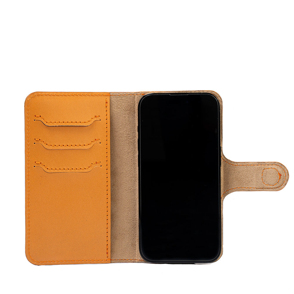Leather MagSafe Folio Case Wallet with Grip for iPhone 15 Series