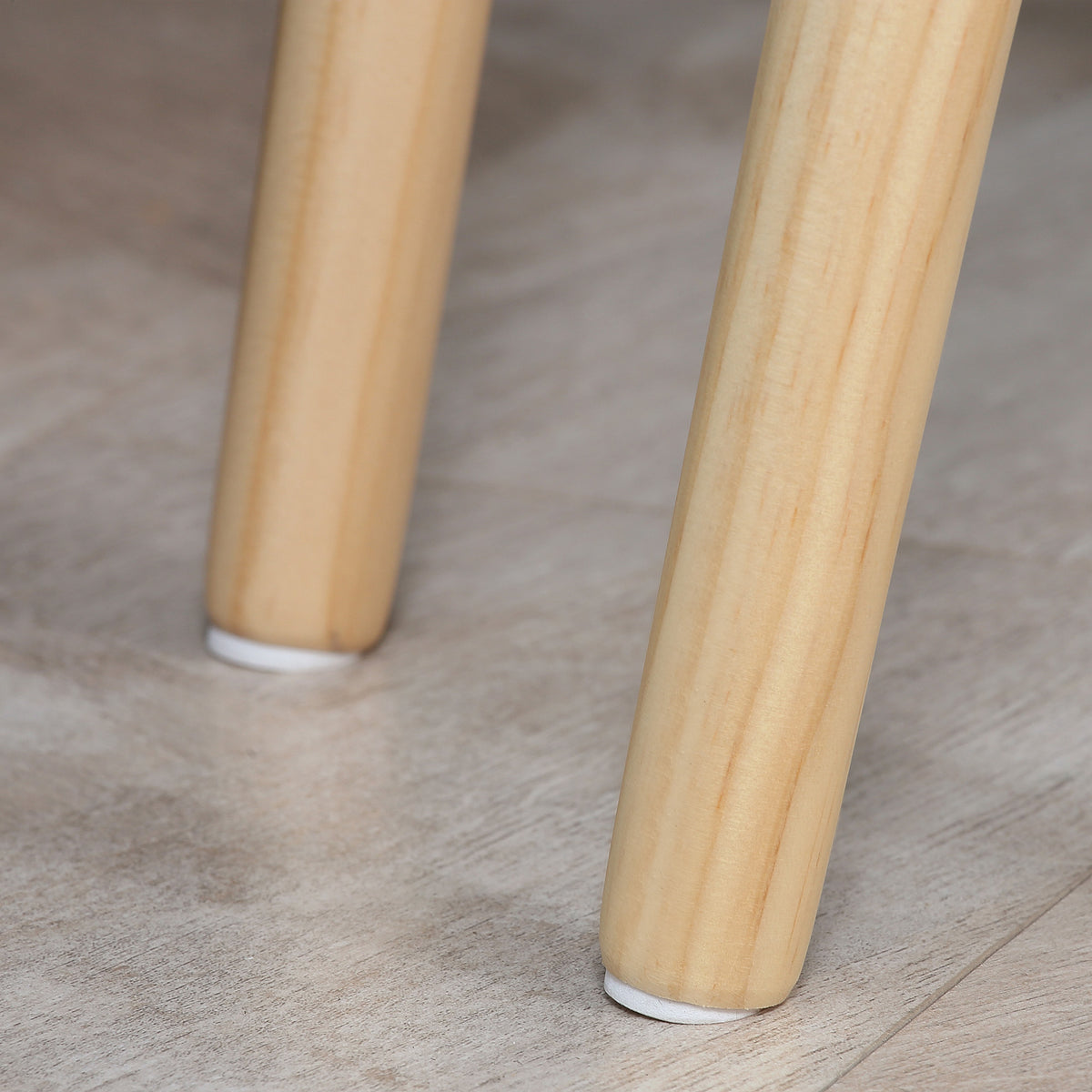 Lot de 2 tables basses gigognes design scandinave pieds en bois et plateau en bois, blanc