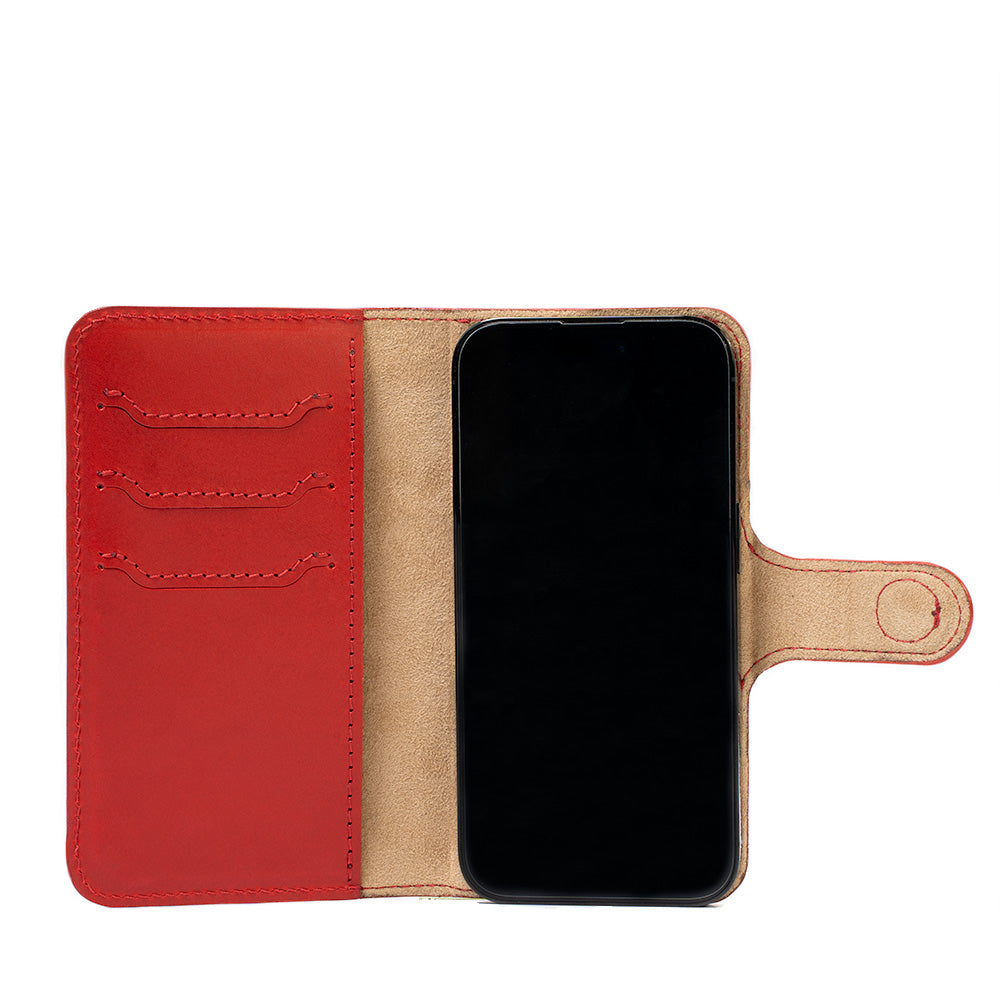 Leather MagSafe Folio Case Wallet with Grip for iPhone 15 Series