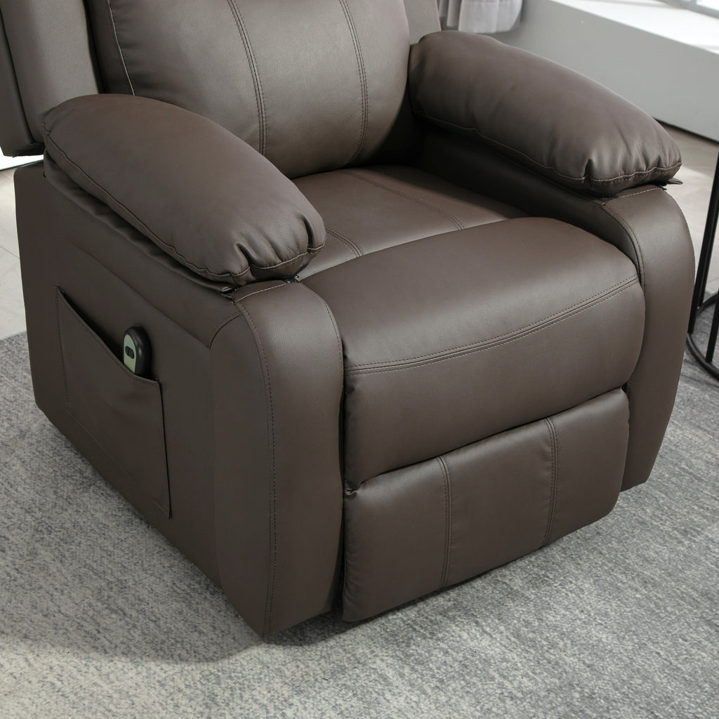 Fauteuil releveur électrique fauteuil relax électrique avec repose-pied télécommande et 2 pochettes 76x90x105cm marron