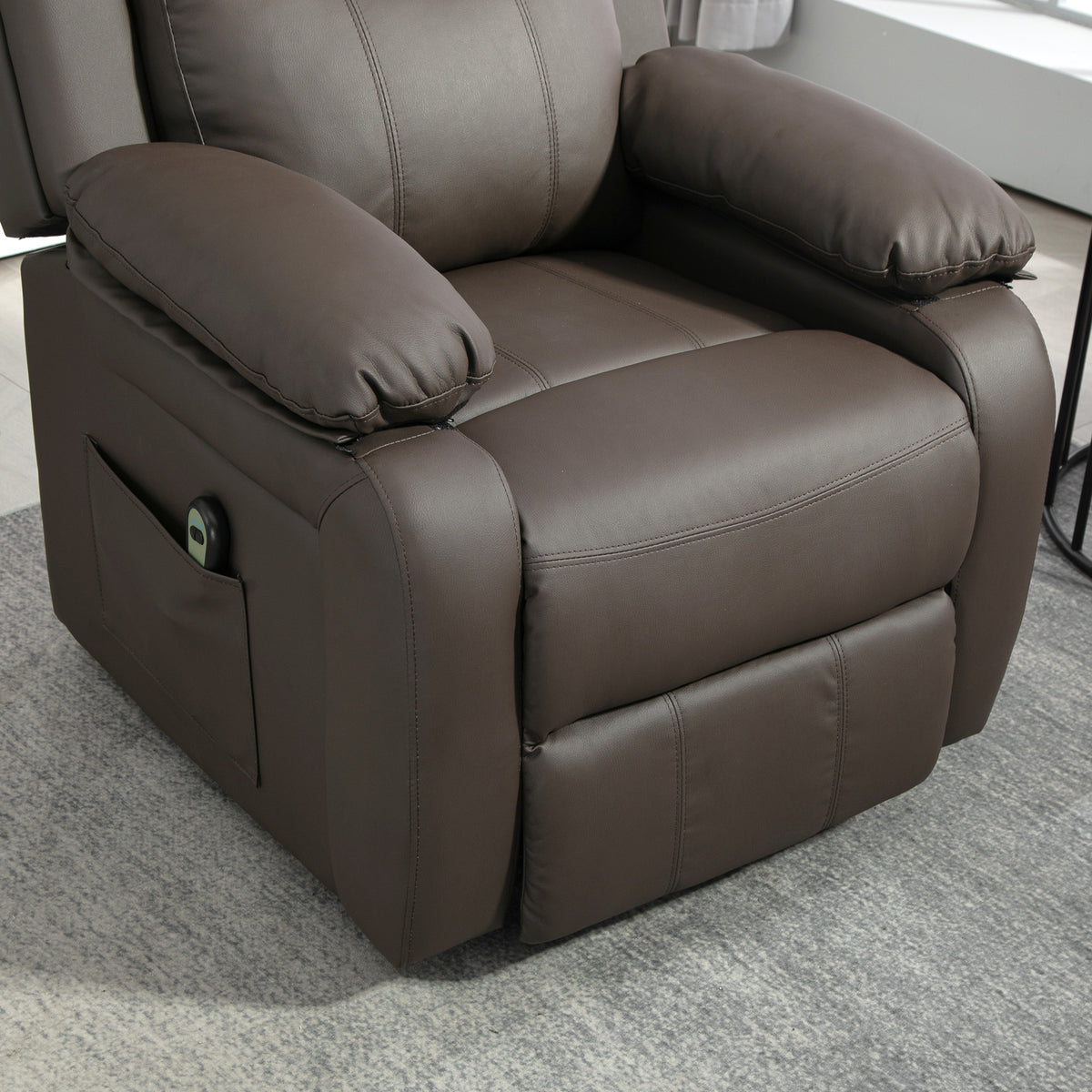 Fauteuil releveur électrique fauteuil relax électrique avec repose-pied télécommande et 2 pochettes 76x90x105cm marron