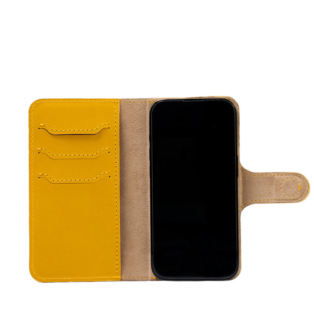 Leather MagSafe Folio Case Wallet with Grip for iPhone 15 Series