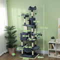 Arbre à chat 206 cm tour de jeux pour chat en peluche plusieurs niveaux idéal pour 1-3 chats 60 x 50 x 206 cm gris foncé